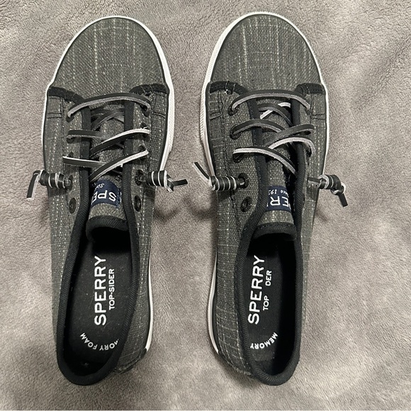 Sperry Grey Top Sider Shoes With Memory Foam Size 1.5M US Kids EU 35 - Picture 2 of 8